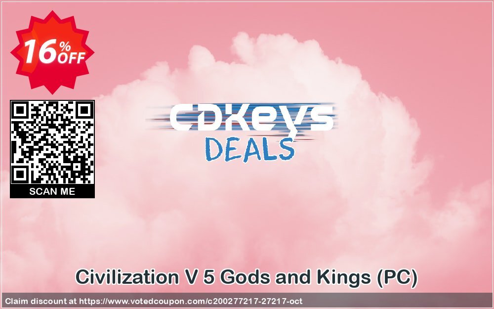 Civilization V 5 Gods and Kings, PC  Coupon, discount Civilization V 5 Gods and Kings (PC) Deal. Promotion: Civilization V 5 Gods and Kings (PC) Exclusive Easter Sale offer 