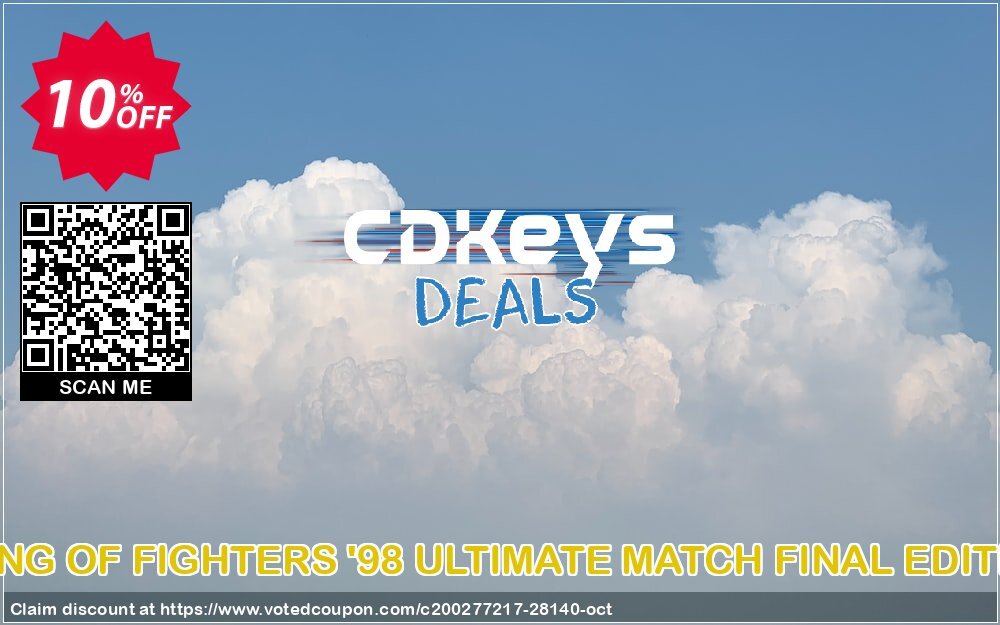 THE KING OF FIGHTERS '98 ULTIMATE MATCH FINAL EDITION PC Coupon, discount THE KING OF FIGHTERS '98 ULTIMATE MATCH FINAL EDITION PC Deal. Promotion: THE KING OF FIGHTERS '98 ULTIMATE MATCH FINAL EDITION PC Exclusive Easter Sale offer 