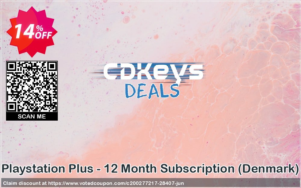 PS Plus - 12 Month Subscription, Denmark  Coupon, discount Playstation Plus - 12 Month Subscription (Denmark) Deal. Promotion: Playstation Plus - 12 Month Subscription (Denmark) Exclusive Easter Sale offer 