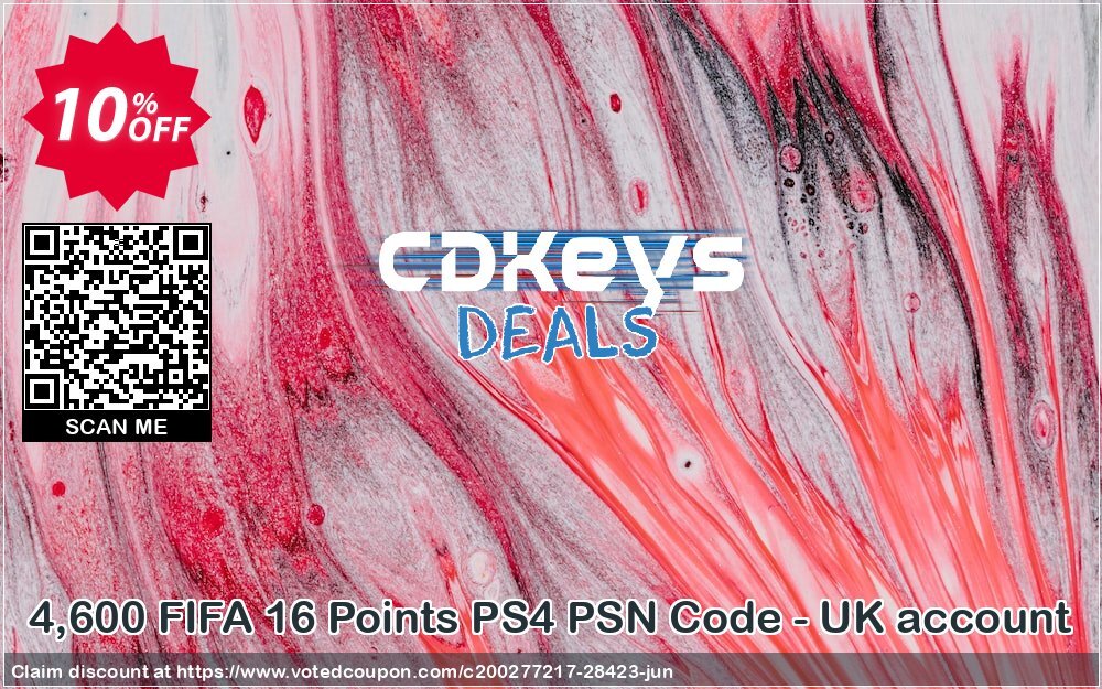 4,600 FIFA 16 Points PS4 PSN Code - UK account