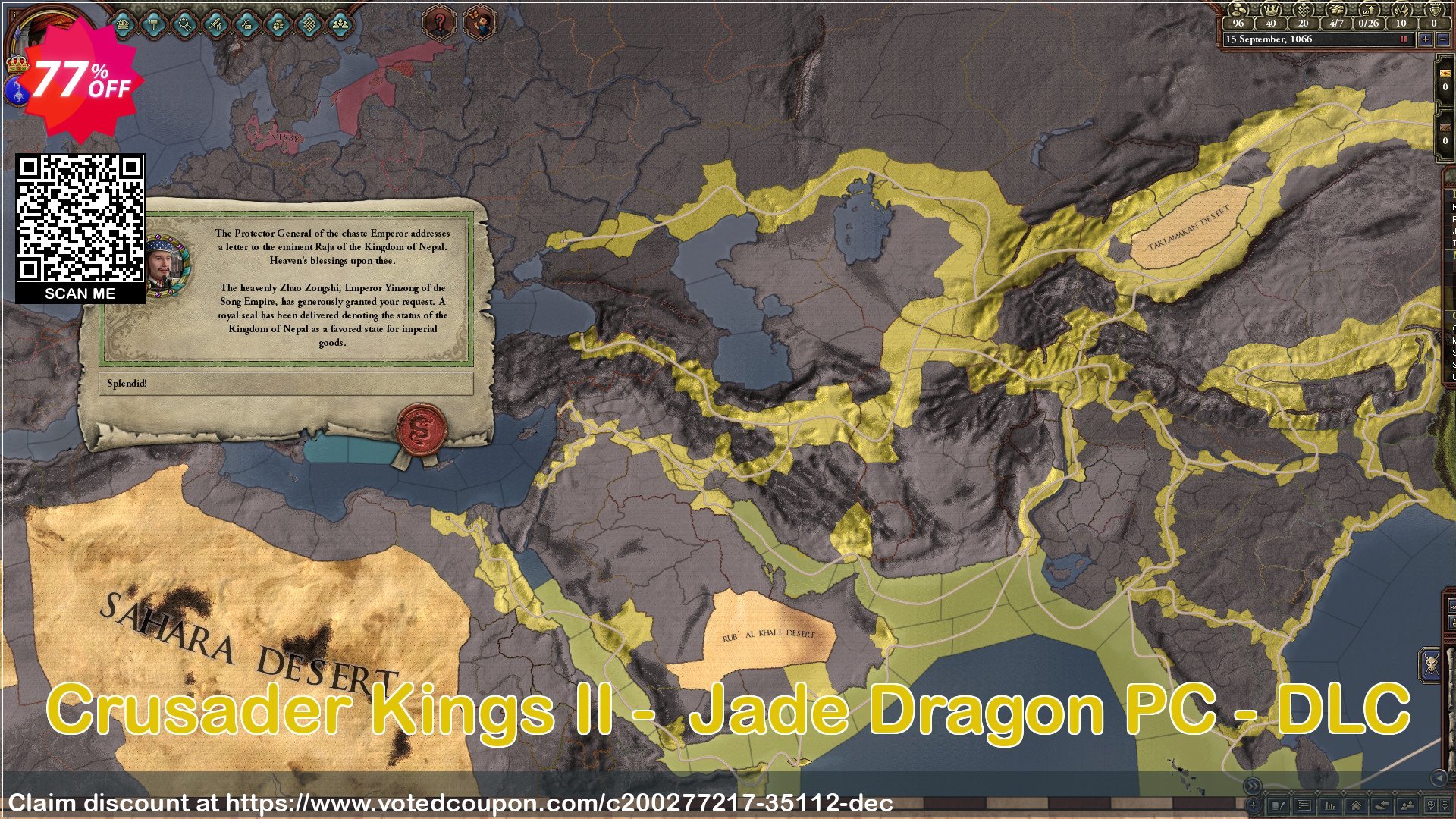 Crusader Kings II -  Jade Dragon PC - DLC Coupon, discount Crusader Kings II -  Jade Dragon PC - DLC Deal 2025 CDkeys. Promotion: Crusader Kings II -  Jade Dragon PC - DLC Exclusive Sale offer 