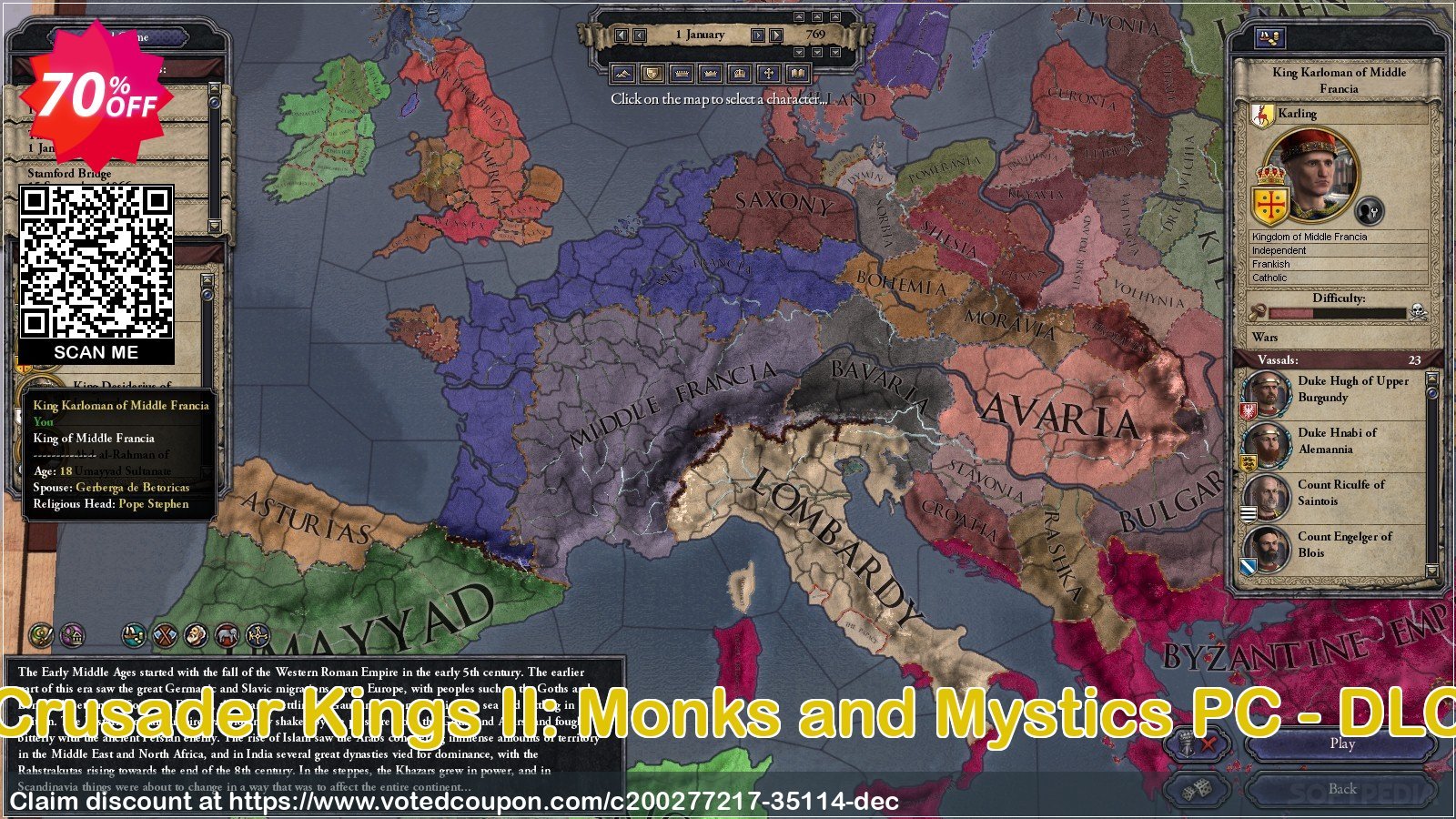 Crusader Kings II: Monks and Mystics PC - DLC Coupon, discount Crusader Kings II: Monks and Mystics PC - DLC Deal 2025 CDkeys. Promotion: Crusader Kings II: Monks and Mystics PC - DLC Exclusive Sale offer 