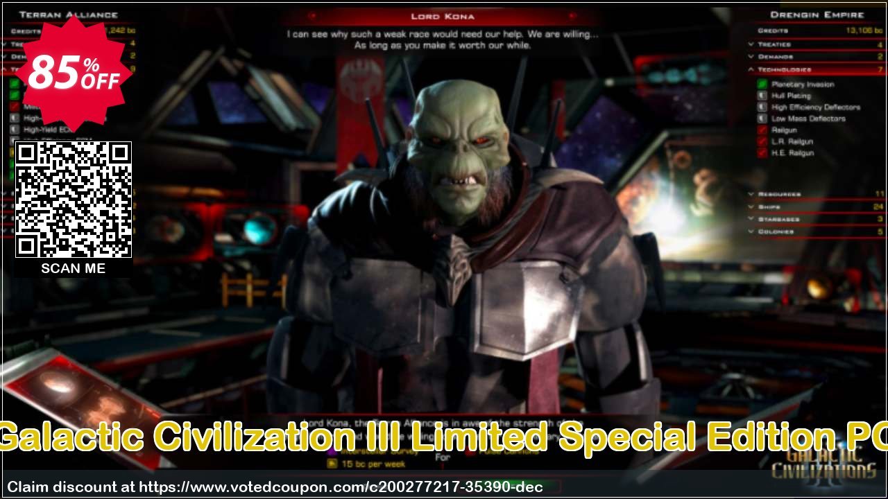 Galactic Civilization III Limited Special Edition PC Coupon, discount Galactic Civilization III Limited Special Edition PC Deal 2024 CDkeys. Promotion: Galactic Civilization III Limited Special Edition PC Exclusive Sale offer 