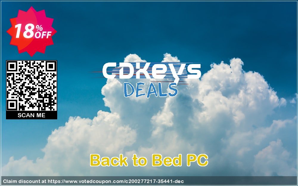 Back to Bed PC Coupon, discount Back to Bed PC Deal 2024 CDkeys. Promotion: Back to Bed PC Exclusive Sale offer 