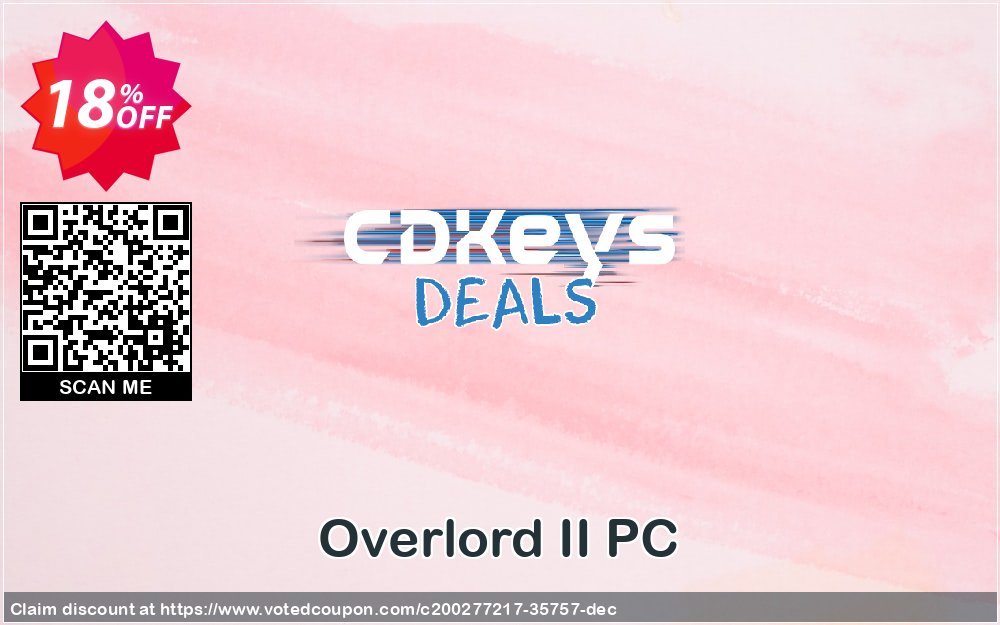 Overlord II PC Coupon, discount Overlord II PC Deal 2024 CDkeys. Promotion: Overlord II PC Exclusive Sale offer 