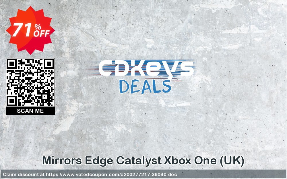 Mirrors Edge Catalyst Xbox One, UK  Coupon, discount Mirrors Edge Catalyst Xbox One (UK) Deal 2024 CDkeys. Promotion: Mirrors Edge Catalyst Xbox One (UK) Exclusive Sale offer 