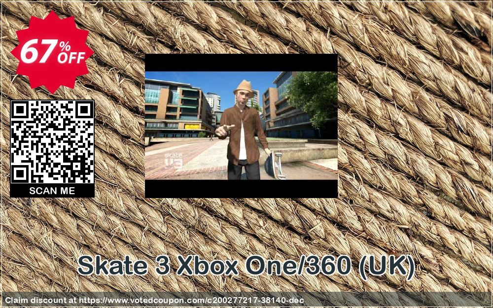 Skate 3 Xbox One/360, UK  Coupon, discount Skate 3 Xbox One/360 (UK) Deal 2024 CDkeys. Promotion: Skate 3 Xbox One/360 (UK) Exclusive Sale offer 