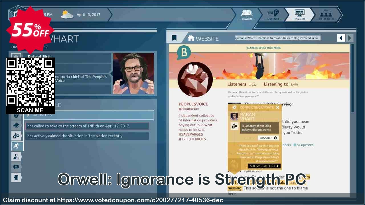 Orwell: Ignorance is Strength PC Coupon, discount Orwell: Ignorance is Strength PC Deal 2024 CDkeys. Promotion: Orwell: Ignorance is Strength PC Exclusive Sale offer 