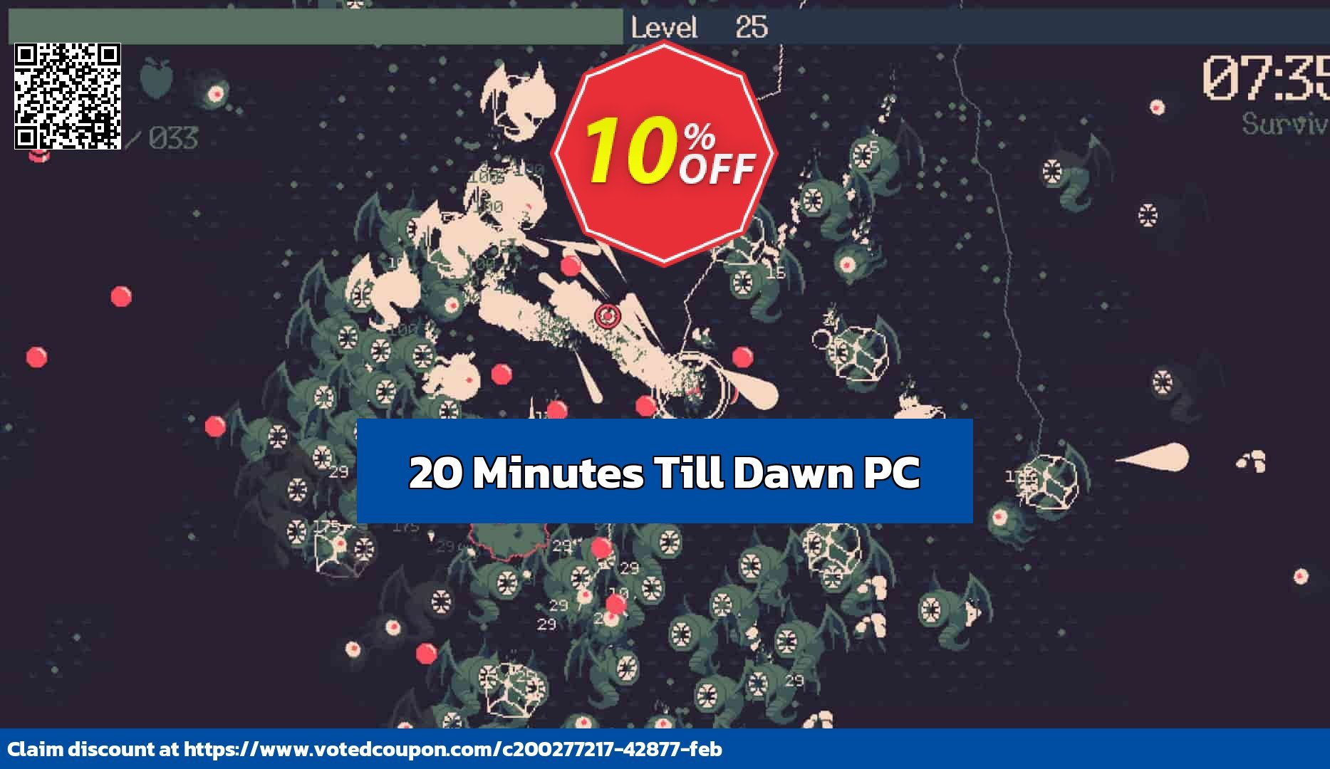 20 Minutes Till Dawn PC Coupon, discount 20 Minutes Till Dawn PC Deal 2024 CDkeys. Promotion: 20 Minutes Till Dawn PC Exclusive Sale offer 