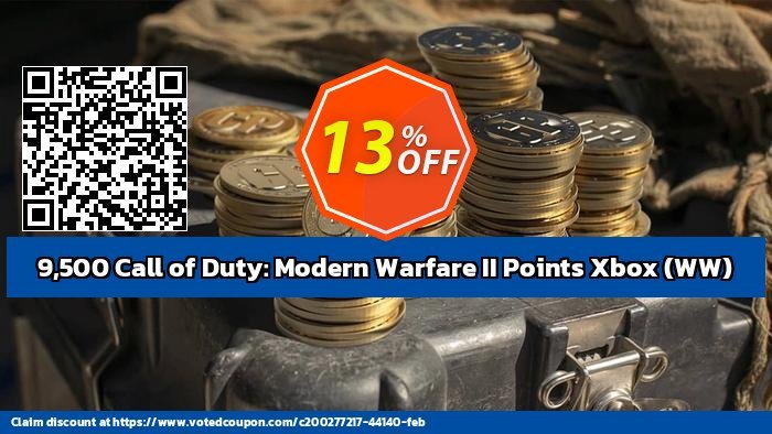 9,500 Call of Duty: Modern Warfare II Points Xbox, WW  Coupon, discount 9,500 Call of Duty: Modern Warfare II Points Xbox (WW) Deal CDkeys. Promotion: 9,500 Call of Duty: Modern Warfare II Points Xbox (WW) Exclusive Sale offer