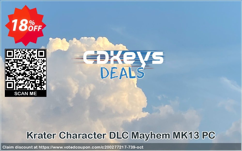 Krater Character DLC Mayhem MK13 PC Coupon, discount Krater Character DLC Mayhem MK13 PC Deal. Promotion: Krater Character DLC Mayhem MK13 PC Exclusive offer 