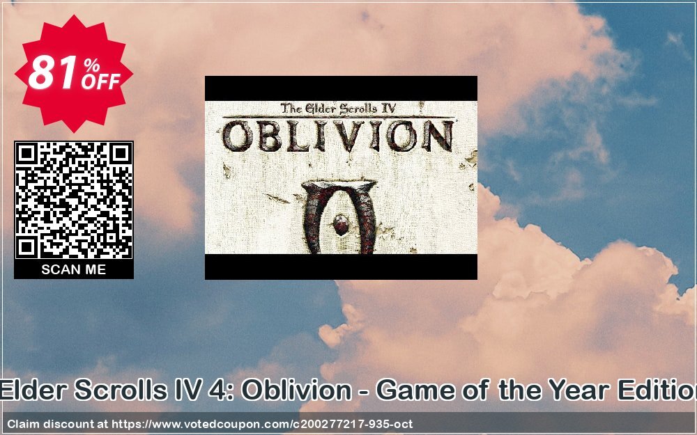 The Elder Scrolls IV 4: Oblivion - Game of the Year Edition PC Coupon, discount The Elder Scrolls IV 4: Oblivion - Game of the Year Edition PC Deal. Promotion: The Elder Scrolls IV 4: Oblivion - Game of the Year Edition PC Exclusive offer 