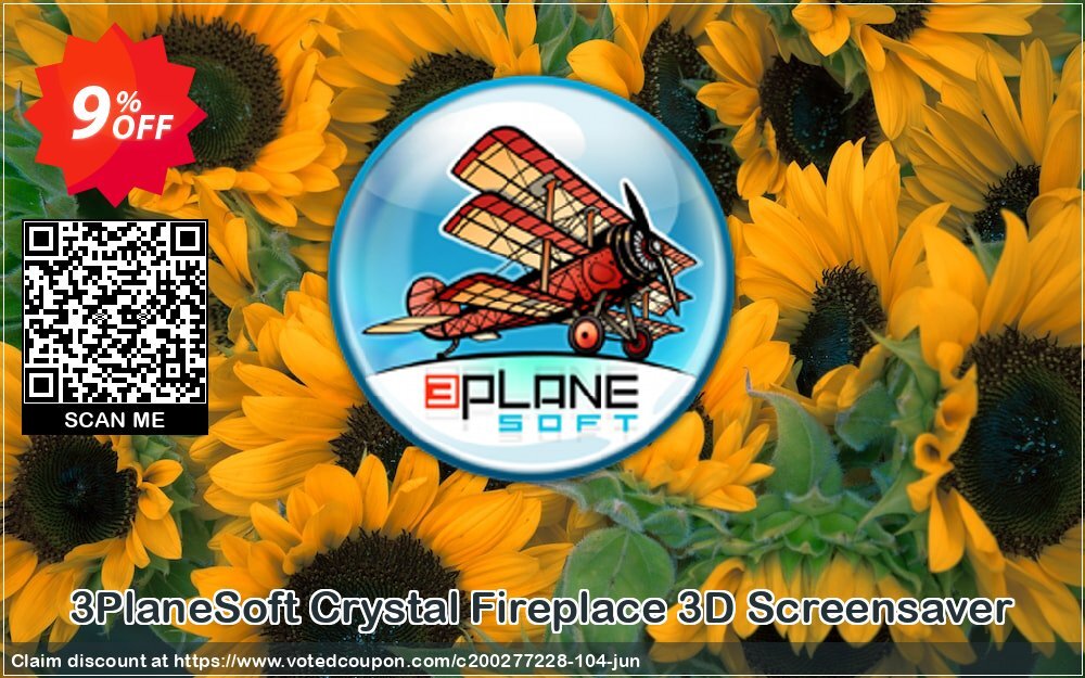3PlaneSoft Crystal Fireplace 3D Screensaver