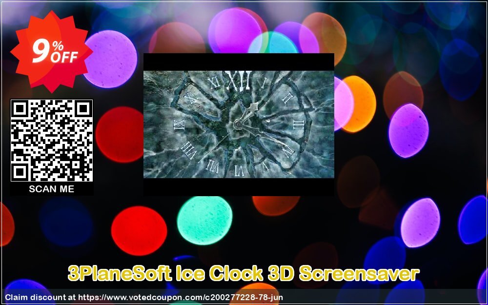 3PlaneSoft Ice Clock 3D Screensaver
