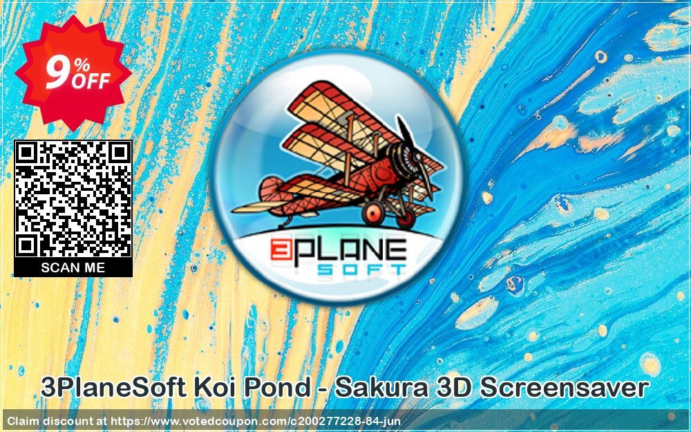 3PlaneSoft Koi Pond - Sakura 3D Screensaver