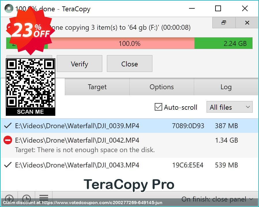 TeraCopy Pro Coupon, discount TeraCopy Pro Best sales code 2024. Promotion: Best sales code of TeraCopy Pro 2024