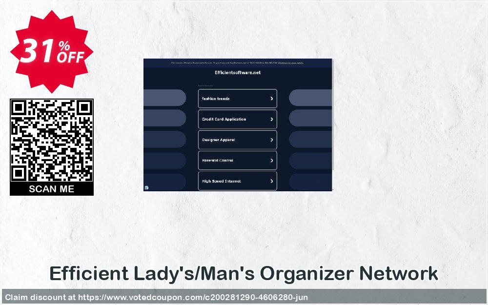 Efficient Lady's/Man's Organizer Network Coupon, discount Efficient Lady's/Man's Organizer Network Impressive promo code 2024. Promotion: Impressive promo code of Efficient Lady's/Man's Organizer Network 2024