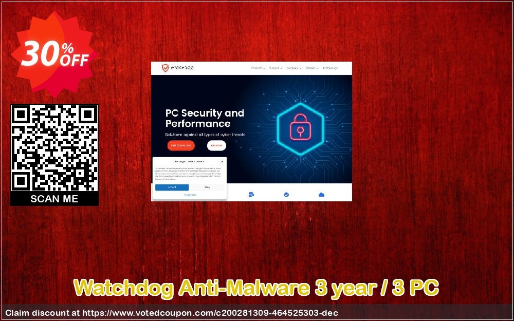 Watchdog Anti-Malware 3 year / 3 PC Coupon, discount 30% OFF Watchdog Anti-Malware 3 year / 3 PC, verified. Promotion: Awesome offer code of Watchdog Anti-Malware 3 year / 3 PC, tested & approved