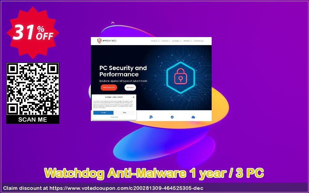 Watchdog Anti-Malware Yearly / 3 PC Coupon, discount 30% OFF Watchdog Anti-Malware 3 year / 3 PC, verified. Promotion: Awesome offer code of Watchdog Anti-Malware 3 year / 3 PC, tested & approved