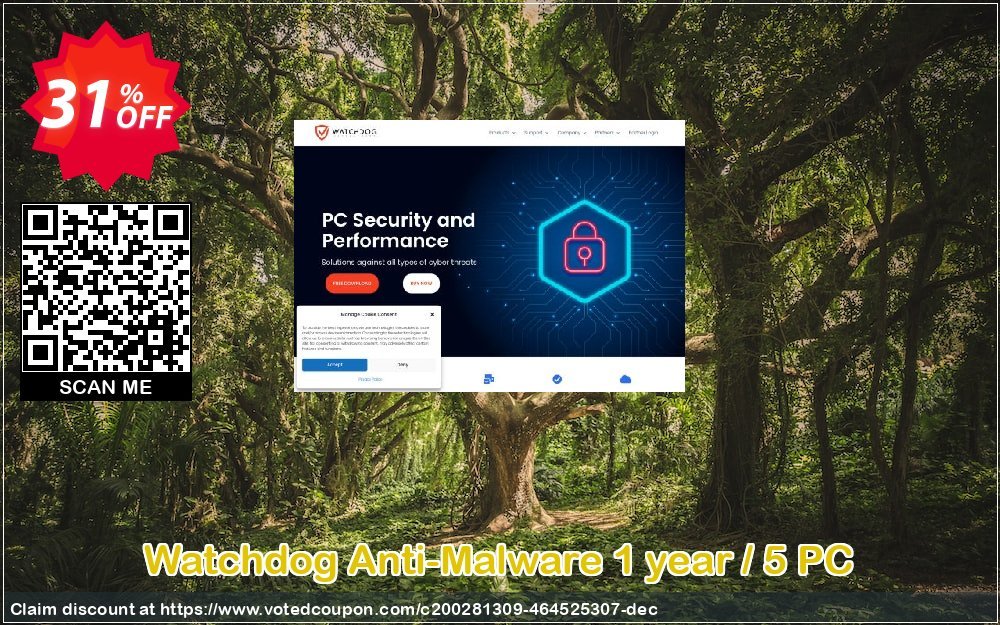 Watchdog Anti-Malware Yearly / 5 PC Coupon, discount 30% OFF Watchdog Anti-Malware 1 year / 5 PC, verified. Promotion: Awesome offer code of Watchdog Anti-Malware 1 year / 5 PC, tested & approved