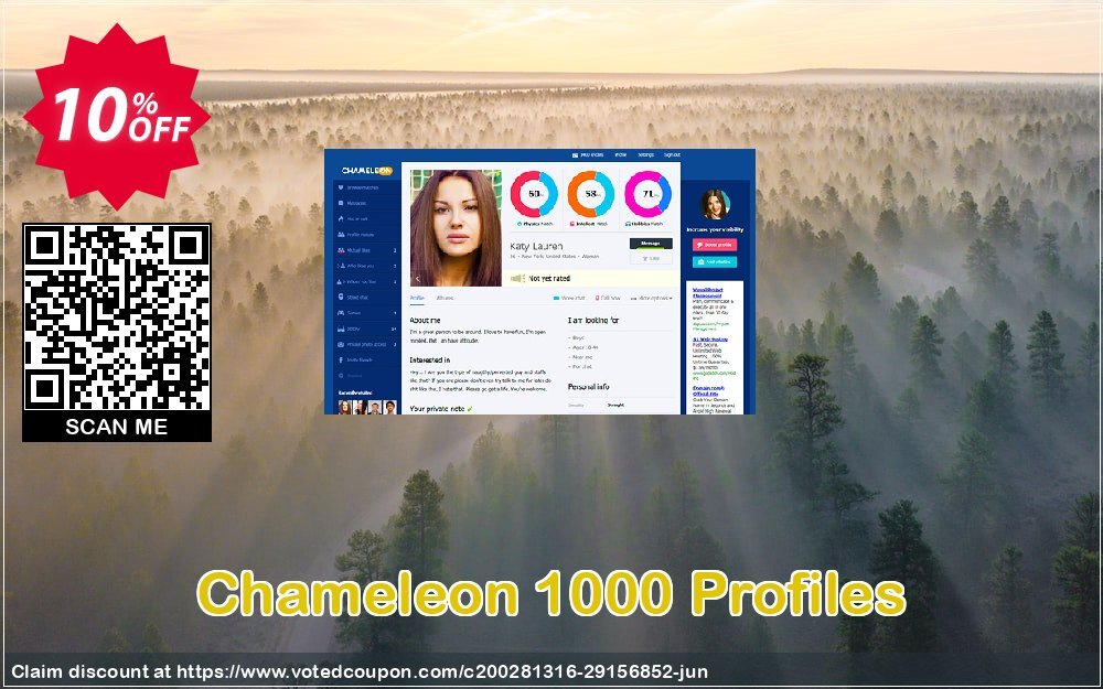 Chameleon 1000 Profiles Coupon, discount 1000 Profiles to start with Amazing promotions code 2024. Promotion: Amazing promotions code of 1000 Profiles to start with 2024