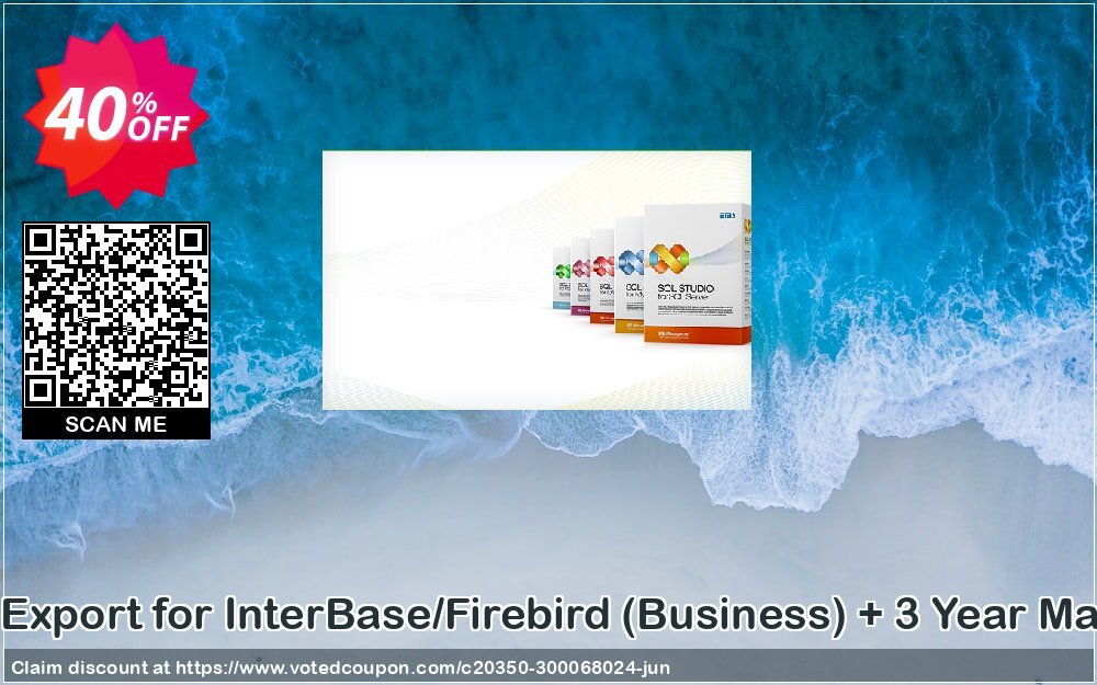 EMS Data Export for InterBase/Firebird, Business + 3 Year Maintenance Coupon, discount Coupon code EMS Data Export for InterBase/Firebird (Business) + 3 Year Maintenance. Promotion: EMS Data Export for InterBase/Firebird (Business) + 3 Year Maintenance Exclusive offer 