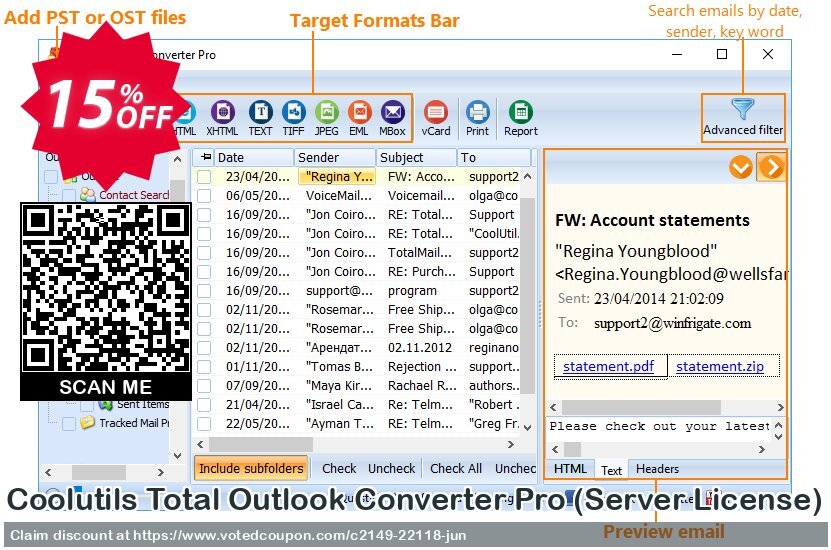 Coolutils Total Outlook Converter Pro, Server Plan  Coupon Code Jun 2024, 15% OFF - VotedCoupon