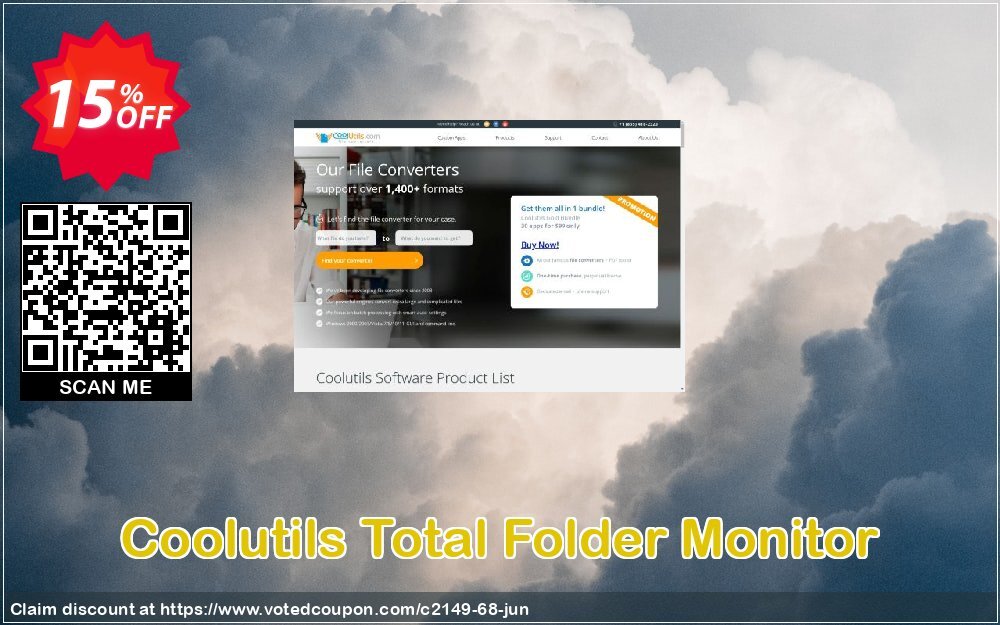 Coolutils Total Folder Monitor Coupon, discount 30% OFF JoyceSoft. Promotion: 