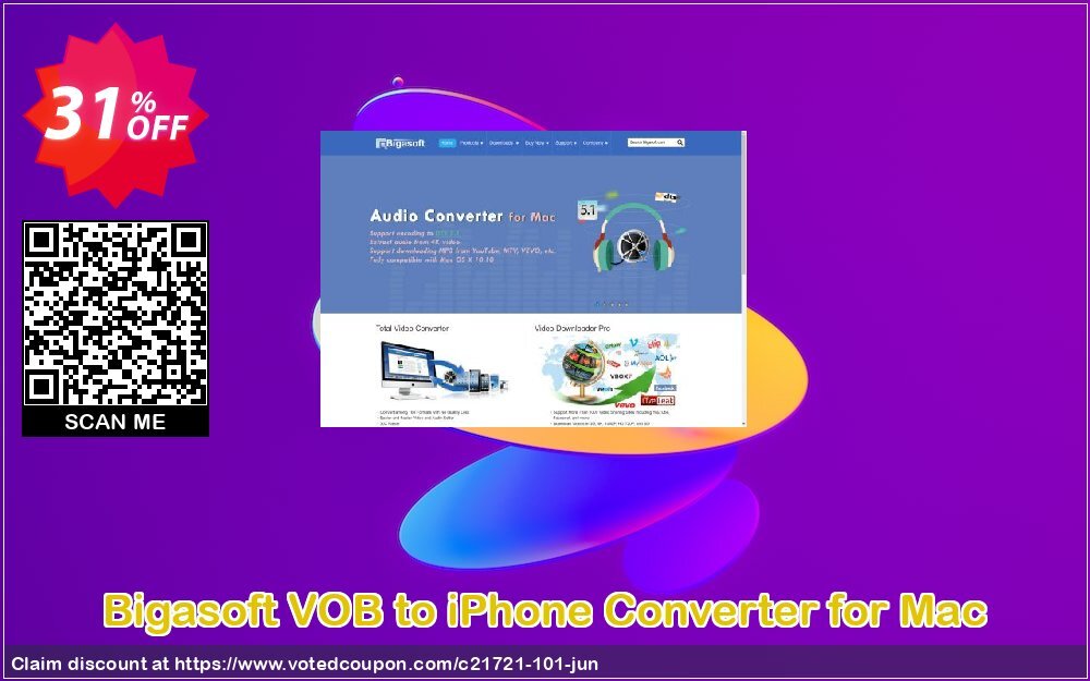 Bigasoft VOB to iPhone Converter for MAC Coupon Code Jun 2024, 31% OFF - VotedCoupon