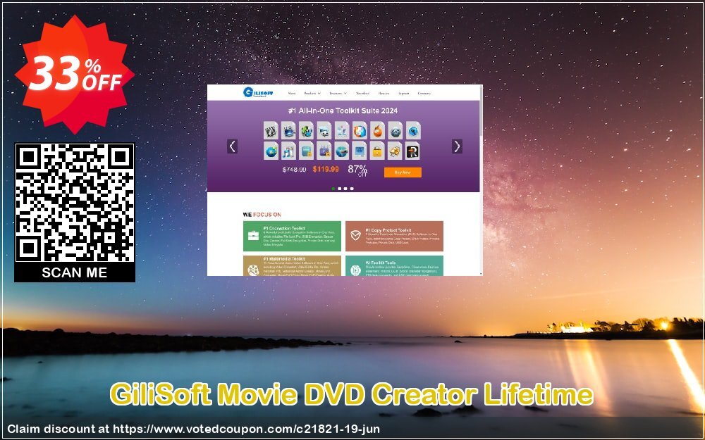GiliSoft Movie DVD Creator Lifetime Coupon, discount Movie DVD Creator  - 1 PC / Liftetime free update amazing discounts code 2024. Promotion: 