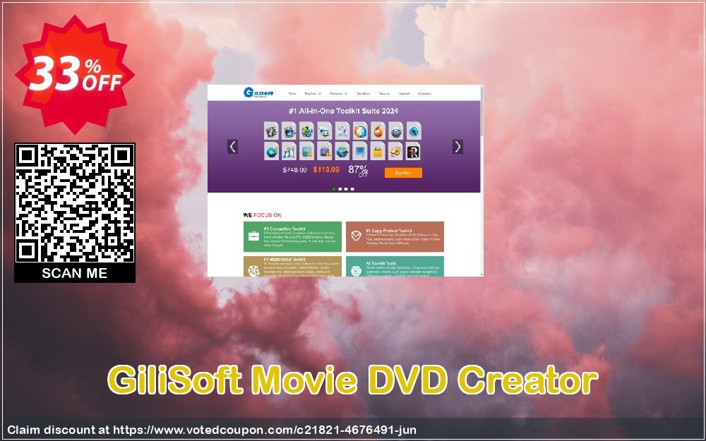 GiliSoft Movie DVD Creator Coupon, discount Movie DVD Creator  - 1 PC / 1 Year free update big offer code 2024. Promotion: big offer code of Movie DVD Creator  - 1 PC / 1 Year free update 2024