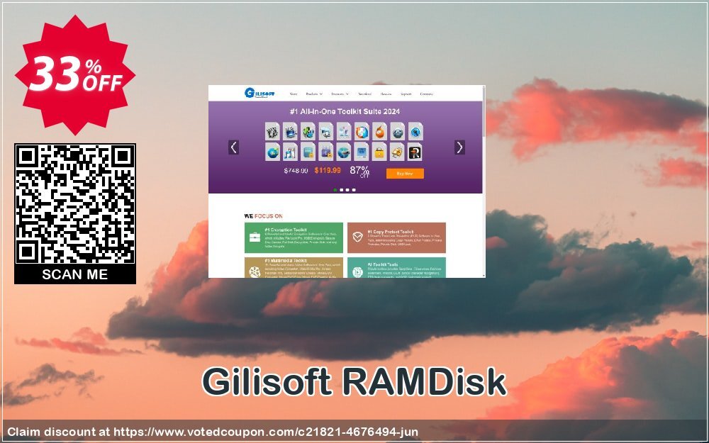 Gilisoft RAMDisk Coupon, discount Gilisoft RAMDisk  - 1 PC / 1 Year free update exclusive discounts code 2024. Promotion: exclusive discounts code of Gilisoft RAMDisk  - 1 PC / 1 Year free update 2024