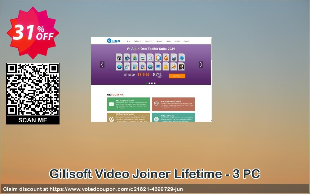 Gilisoft Video Joiner Lifetime - 3 PC Coupon, discount Gilisoft Video Joiner - 3 PC / Lifetime free update staggering sales code 2024. Promotion: staggering sales code of Gilisoft Video Joiner - 3 PC / Lifetime free update 2024