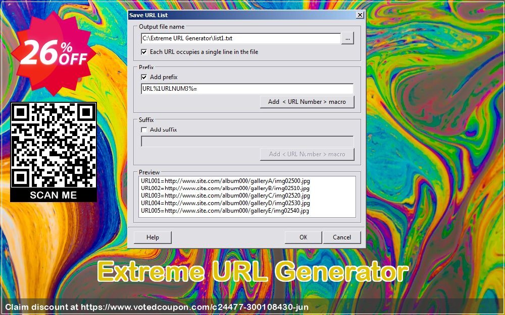 Extreme URL Generator Coupon, discount 20% OFF Extreme URL Generator, verified. Promotion: Imposing discount code of Extreme URL Generator, tested & approved