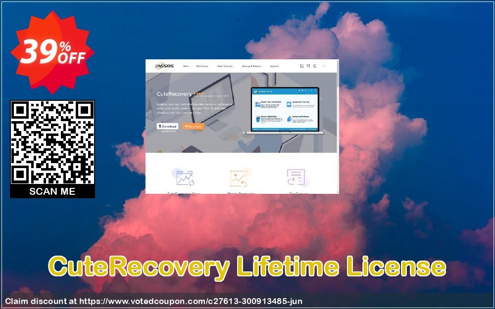 CuteRecovery Lifetime Plan Coupon, discount 30%off coupon discount. Promotion: Eassos Recovery Voucher: Codes & Discounts