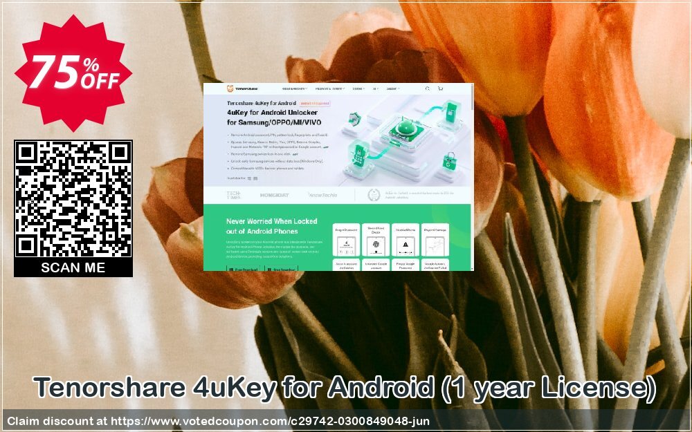 Tenorshare 4uKey for Android, Yearly Plan  Coupon, discount discount. Promotion: coupon code