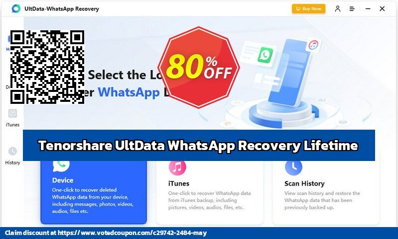 Tenorshare UltData WhatsApp Recovery Lifetime Coupon, discount 80% OFF Tenorshare UltData WhatsApp Recovery Lifetime, verified. Promotion: Stunning promo code of Tenorshare UltData WhatsApp Recovery Lifetime, tested & approved
