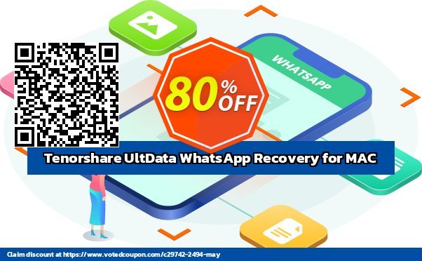 Tenorshare UltData WhatsApp Recovery for MAC Coupon, discount 80% OFF Tenorshare UltData WhatsApp Recovery for MAC, verified. Promotion: Stunning promo code of Tenorshare UltData WhatsApp Recovery for MAC, tested & approved