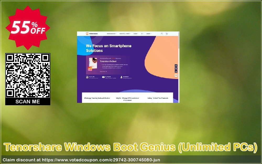 Tenorshare WINDOWS Boot Genius, Unlimited PCs  Coupon, discount 55% OFF Tenorshare Windows Boot Genius (Unlimited PCs), verified. Promotion: Stunning promo code of Tenorshare Windows Boot Genius (Unlimited PCs), tested & approved