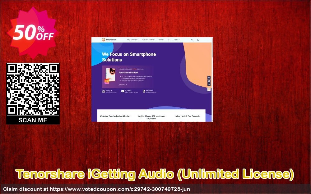Tenorshare iGetting Audio, Unlimited Plan  Coupon, discount 30-Day Money-Back Guarantee
. Promotion: Offer discount