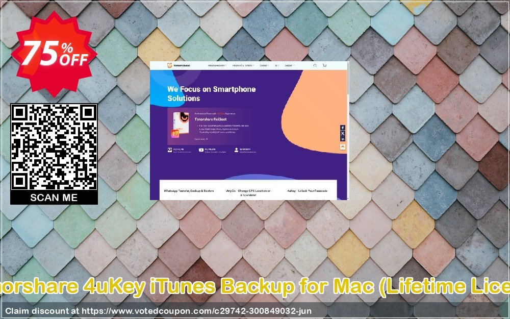 TTenorshare 4uKey iTunes Backup for MAC, Lifetime Plan  Coupon, discount discount. Promotion: coupon code
