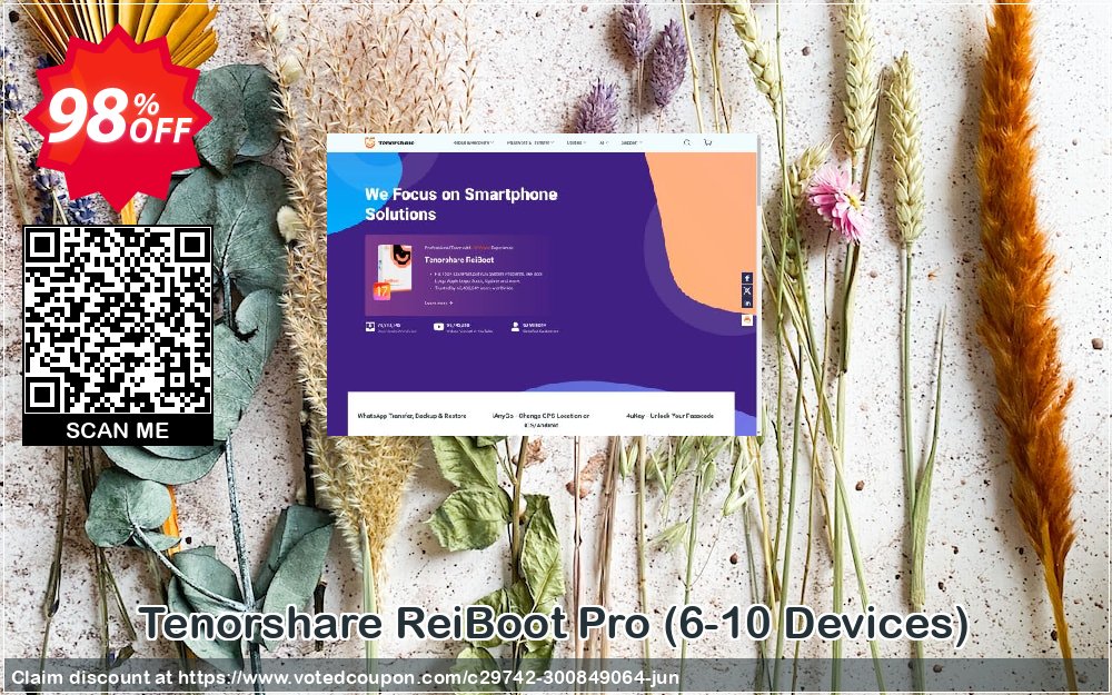 Tenorshare ReiBoot Pro, 6-10 Devices  Coupon, discount discount. Promotion: coupon code
