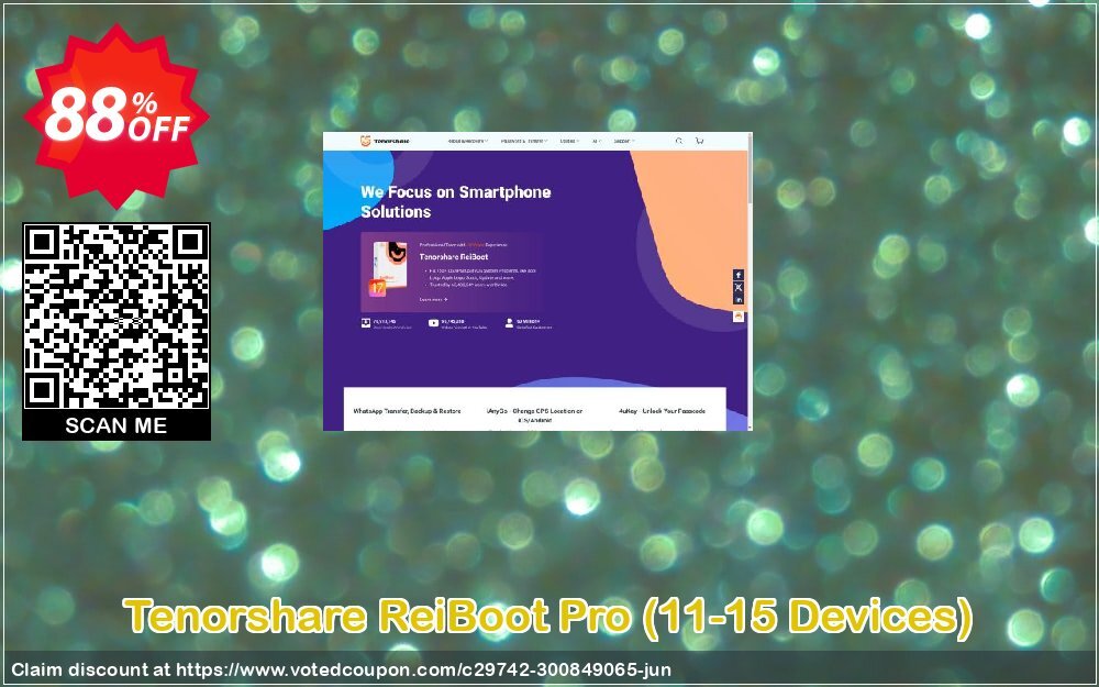 Tenorshare ReiBoot Pro, 11-15 Devices  Coupon, discount discount. Promotion: coupon code