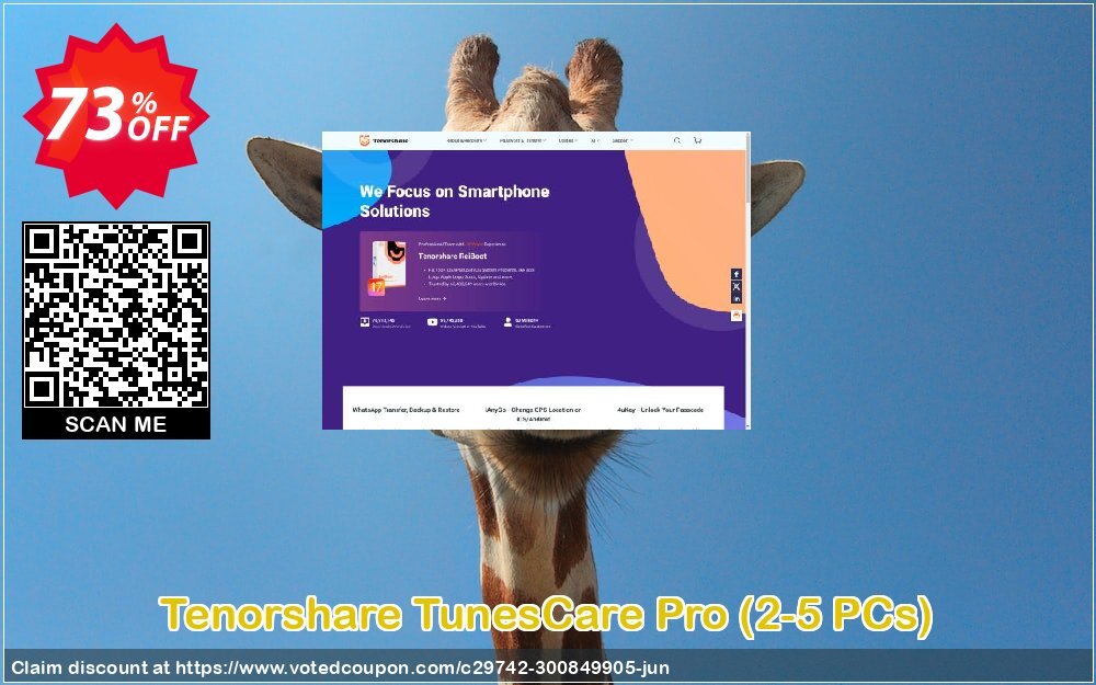 Tenorshare TunesCare Pro, 2-5 PCs  Coupon, discount discount. Promotion: coupon code