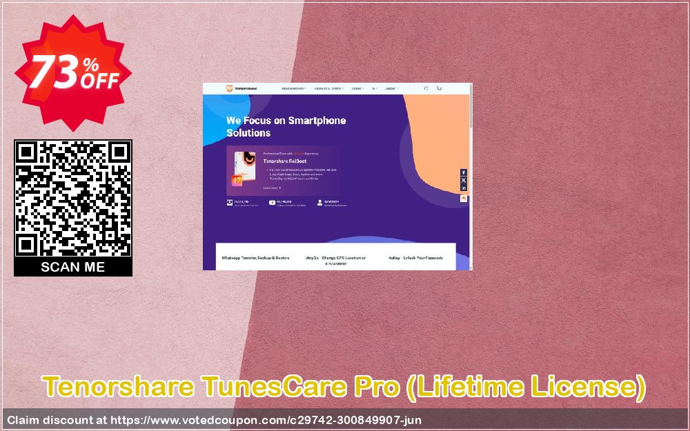 Tenorshare TunesCare Pro, Lifetime Plan  Coupon, discount discount. Promotion: coupon code