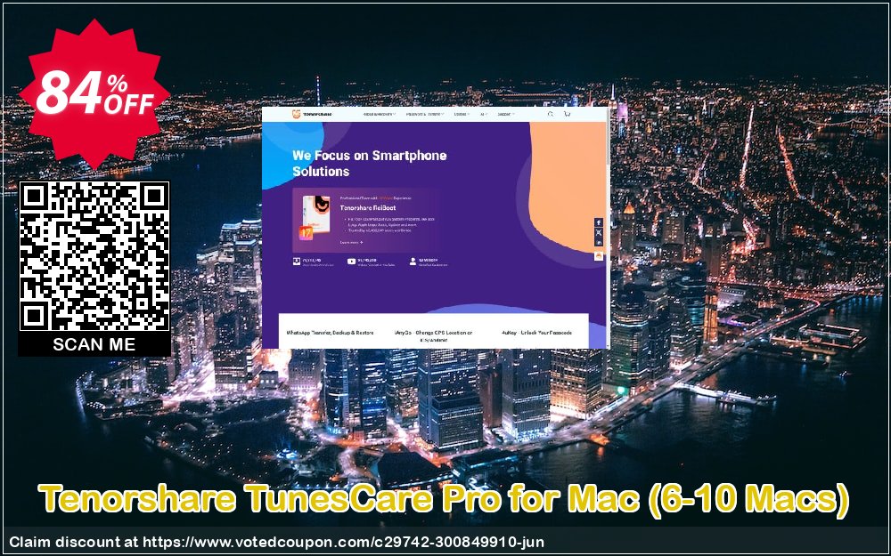 Tenorshare TunesCare Pro for MAC, 6-10 MACs  Coupon, discount discount. Promotion: coupon code
