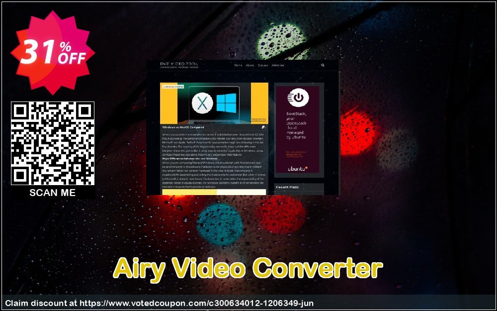 Airy Video Converter Coupon, discount Airy Video Converter Excellent sales code 2024. Promotion: Excellent sales code of Airy Video Converter 2024