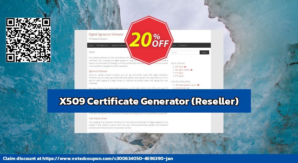 X509 Certificate Generator, Reseller 