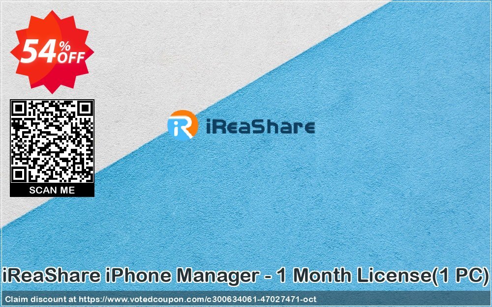 iReaShare iPhone Manager - Monthly Plan, 1 PC  Coupon, discount iReaShare iPhone Manager - 1 Month License(1 PC) Amazing offer code 2024. Promotion: Amazing offer code of iReaShare iPhone Manager - 1 Month License(1 PC) 2024