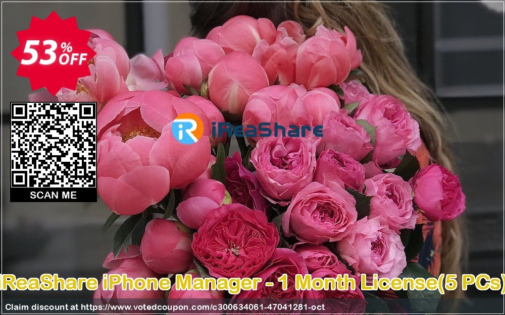 iReaShare iPhone Manager - Monthly Plan, 5 PCs  Coupon Code Oct 2024, 53% OFF - VotedCoupon